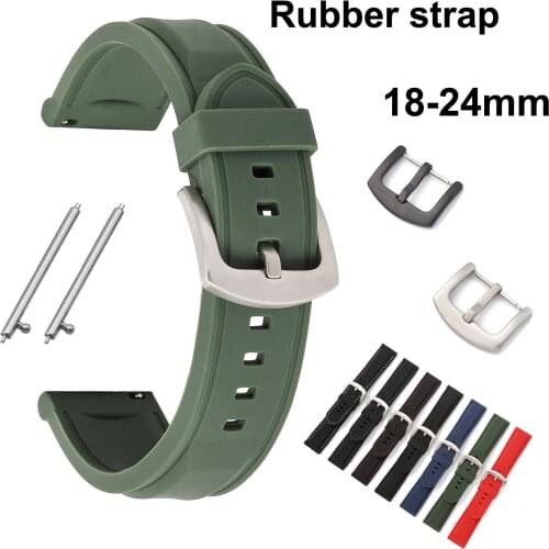 Watchbands 18mm 20mm 22mm 24mm Sport Silicone Band Quick Release Rubber Replace Watch Strap Universal Wristwatch Bracelet
