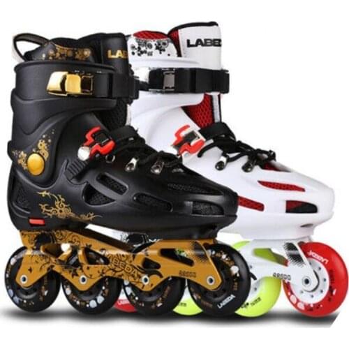 LABEDA X6 inline skates patines FSK slalom roller shoes for school students sports sneaker white black golden European 35 to 45
