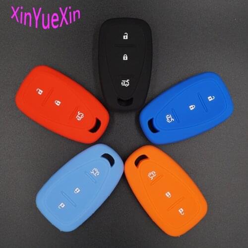 50pcs Xinyuexin Silicone Car Key Cover FOB Case For Chevrolet Cruze Spark Onix Volt Aveo Sonic Smart Remote Key Case Jacket