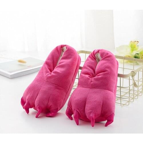 Kid Slippers Boy Girl Onesie Pajama Shoes Children Cartoon Unicorn Tiger Paw Winter Warm Animal Claw Children Slippers