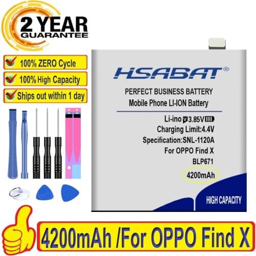 Top Brand 100% New 4200mAh BLP671 Battery for OPPO Find X Automobili Lamborghini Edition Dual SIM TD-LTE PAFM00 PAFT00 Batteries