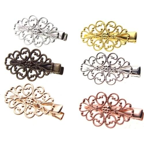 5pcs/lot 20x36mm Copper Hair Claws Accessories for Women Hair Clips Findings Prong Alligator Hairpin for DIY Hair Jewelry Making
