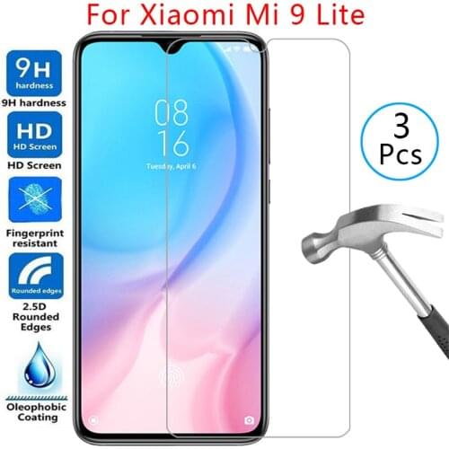 Tempered glass screen protector for xiaomi mi 9 lite case cover on ksiomi xiao my 9lite light lai protective phone coque bag 360