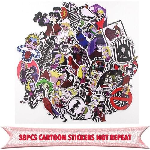E0737 38pcs Horror Cartoon Stickers For Scrapbook Snowboard Laptop Luggage Fridge Car- Styling Vinyl Decal Home