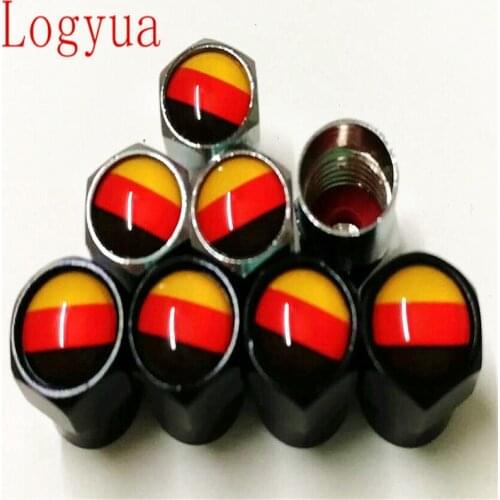 4pcs/lot Car Germany Flag Logo Tire Valve Cap Truck Motorcycle Bike Wheel Tire Valve Stem Cap For Cars Accessories