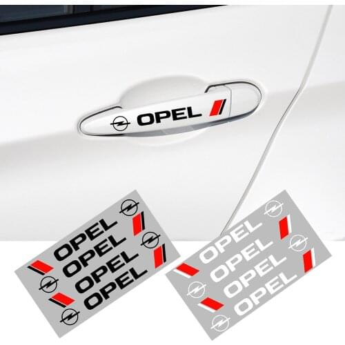 4Pcs Car Styling Fashion Creative Car Door Handle Decals Design Stickers Vinyls Decals For OPEL ASTRA MOKKA X ZAFIRA CROSSLAND X