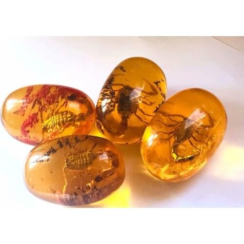 4 pcs Fashion Real Scorpion Flower Punk Jewelry Ellipsoid Style Ball