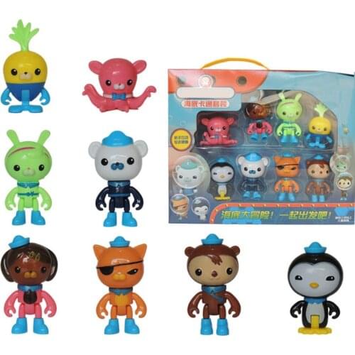 8pcs/set The Octonauts Model Toys Action Figures Peso Captain Barnacles Penguin Shellington Dashi Tweak Inkling Gift Toy For Kid