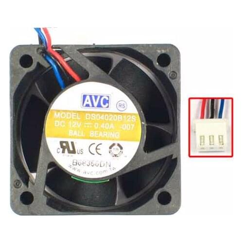 AVC DS04020B12S -007 Server Cooling Fan DC 12V 0.40A 40x40x20mm 3-wire