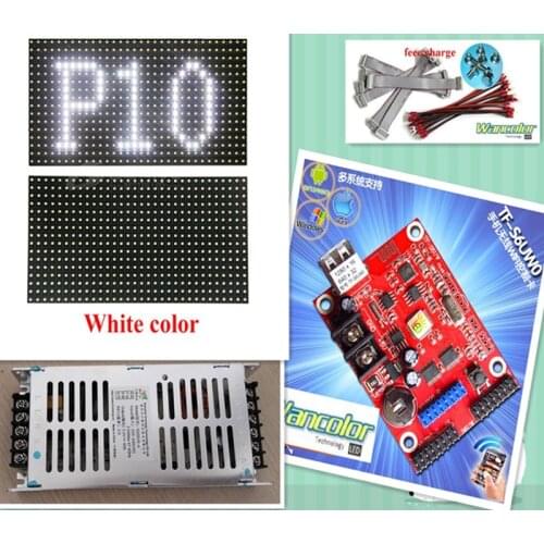Free shipping DIY LED moving sign 20pcs NEW P10 SMD outdoor white color LED module+1 pc led controller+2pc power supply
