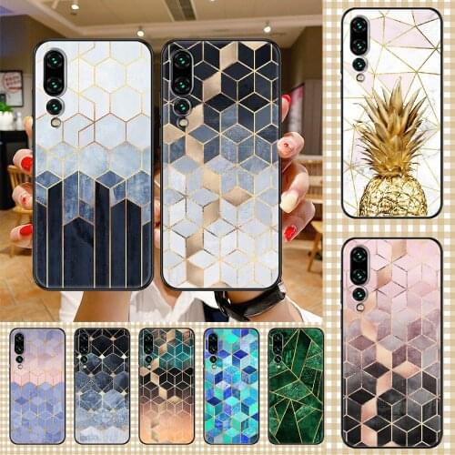 Art Pink Pretty Marble Phone case For Huawei P Mate P10 P20 P30 P40 10 20 Smart Z Pro Lite 2019 black art funda painting coque