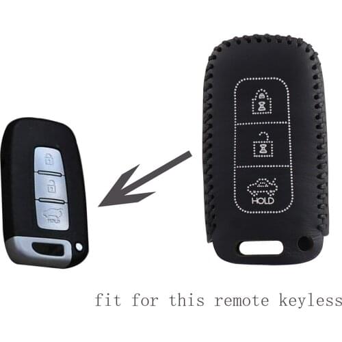 Genuine leather Keyless Remote Control Key Fob Cover Case Protector for Kia SPORTAGE 3 Buttons white