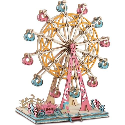 NEW DIY 3D Wooden Ferris wheel Puzzle Game Gift for Children Kid Friend Nice Decor Model Building Kits Popular Toy