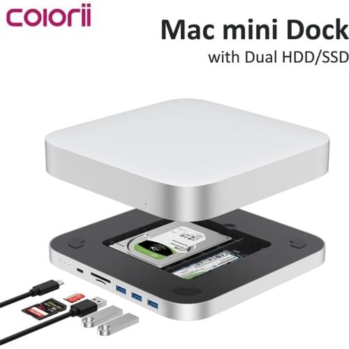 For Mac mini M1 2020 MC25 Pro the Dual HDD hub support M.2 NVMe/NGFF 2.5'' SATA HDD DOCKING STATION