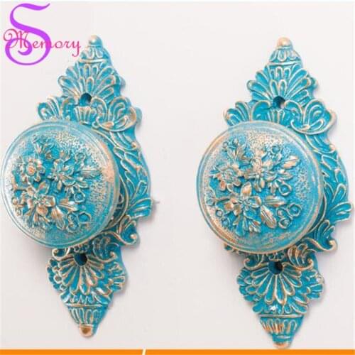 Europe Floral Wall Hooks Curtain Tie Back Ball Tieback Holders Hat Coat Robe Marble Hanger Home Decoration