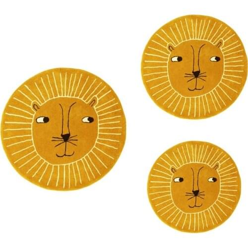 Cartoon Lion Baby Crawling Mat Bedside Carpet Lovely Children Bedroom Carpet Thickened Mat Machine Washable