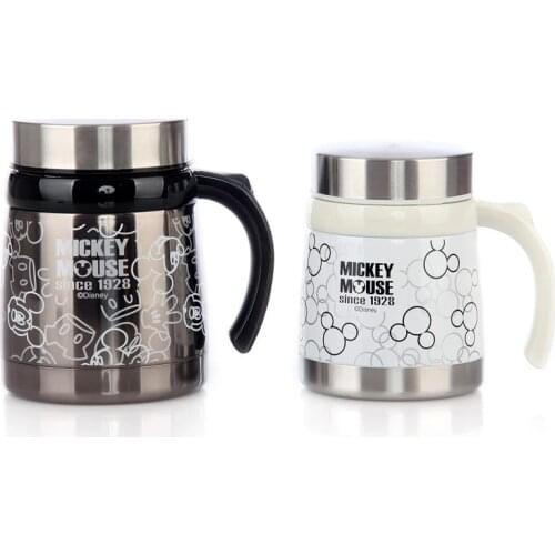 450ml 300ml Disney Mickey Cartoon Water Cup Stainless Steel Thermos Cup Milk Tea Coffee Mug Home Office Drinkware Women Gifts