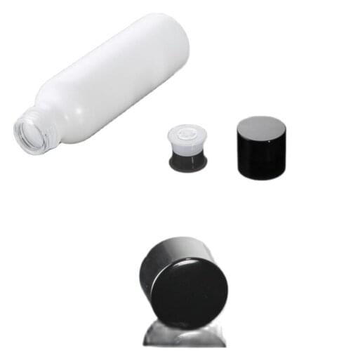 150ml matte white glass bottle with white/black lid plastic stopper for water /toner/lotion/emulsion cosmetic packing
