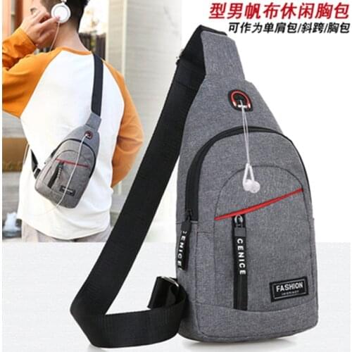Chest Bag MenS 2021 New Casual Korean Waterproof Oxford Cloth Sports Small Bag Shoulder Messenger Bag Canvas Backpack