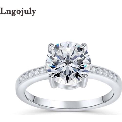 Luxury Ring Set For Women Pure 925 Sterling Silver Ring Zircon Rhinestone Wedding Rings Jewelry Accessories Gift For Lady Bride