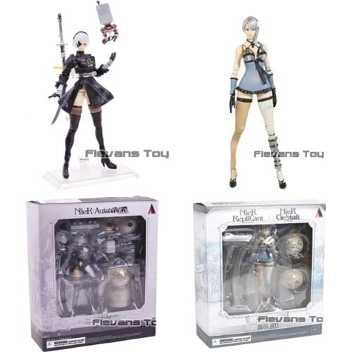 NieR Automata YoRHa No.2 Type B 2B & Machine Lifeform / kaine 6" Action Figure Joint Movable Model Toy