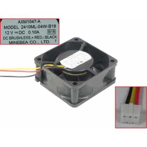 NMB-MAT 2410ML-04W-B19 B18 DC 12V 0.10A 60x60x25mm 3-wire Server Cooling Fan