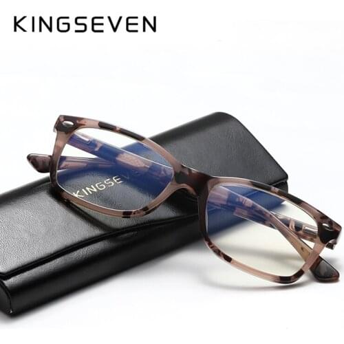 KINGSEVEN 2021TR90 Glasses Frame Men Ultralight Square Myopia Prescription Eyeglasses 2020 Blue Light Blocking Computer Glasses
