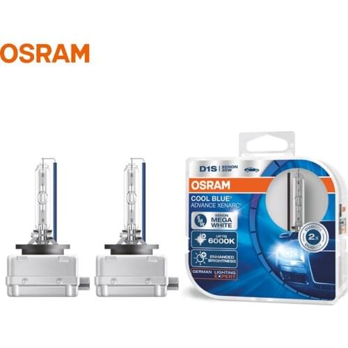 OSRAM D1S 66140CBA Xenon HID Cool Blue Advance Duo Box 6000K Mega White Car Xenon Headlight Light Auto Original Hi/lo Beam, Pair
