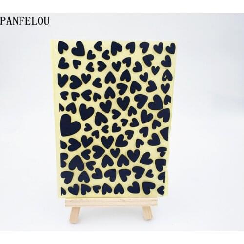 PANFELOU Full of love Embossing folders Plastic For Scrapbooking DIY Template Fondant Cake Photo Album Card Making