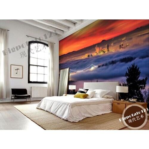 Custom photo wallpaper, the Vancouver bridge mural for fog forest bedroom TV background wall fabric wallpaper