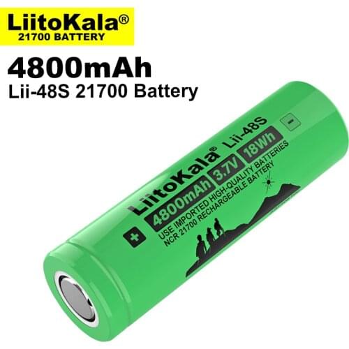 1-10PCS LiitoKala Lii-48S 3.7V 4800mAh 21700 battery 9.6A power 2C Rate Discharge ternary lithium batteries DIY Electric bicycle