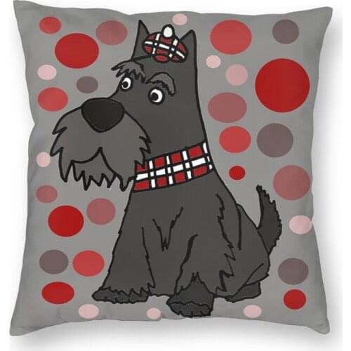 Luxury Funny Scottish Terrier Scottie Dog Throw Pillow Case Home Decor Square Cushion Cover 45x45 Pillowcover for Living Room