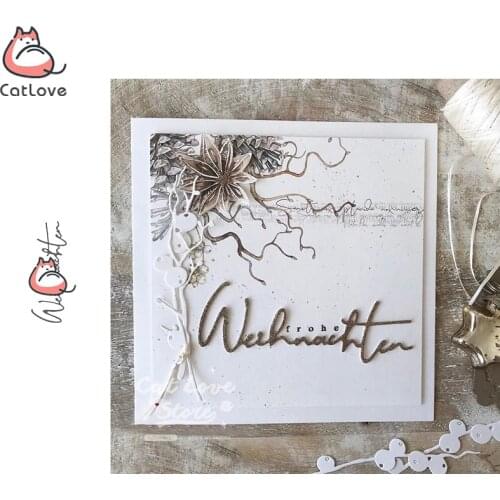 Weihnachten Letters Metal Cutting Dies Scrapbooking Stencil Decorative Craft Embossing Die Cuts Card Making New Dies For 2019