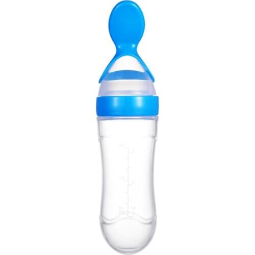 Squeezing Feeding Bottle Silicone Newborn Baby Training Rice Spoon Infant Cereal Food Supplement Feeder Safe Tableware Tools