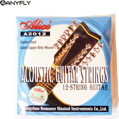Alice A2012 12 Strings Acoustic Guitar Strings 010-026 Musical Instrument Guitar Parts Accessories 12 Guitarrra Strings 1 Set