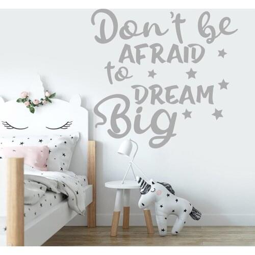 Inspirational Quote wall decal kids room decor don't be afraid to dream big Wall Sticker girl room decor dream big Decals B078