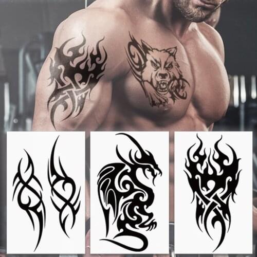 Waterproof Temporary Tattoo Sticker cool totem wing man Fake Tatto Flash Tatoo Back leg Abdomen Arm tatouage for Girl Women Men