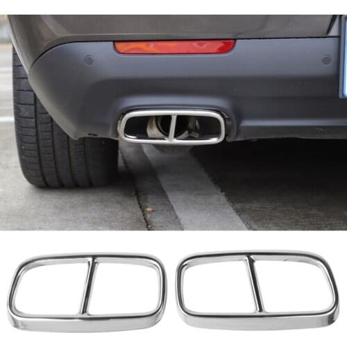 YCCPAUTO 2Pcs Stainless Steel Rear Throat Exhaust Vent Trim Frame For Dodge Challenger 2015+ Car Accessories Rear Throat Cover