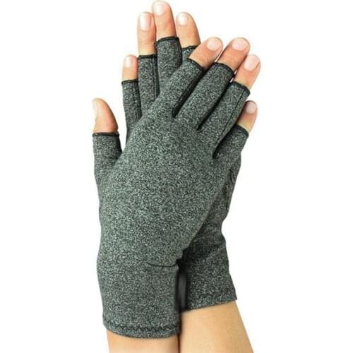 Women Men Hands Arthritis Gloves Fingerless Half Finger Therapeutic Compression Circulation Grip Wrist Length Mittens W729