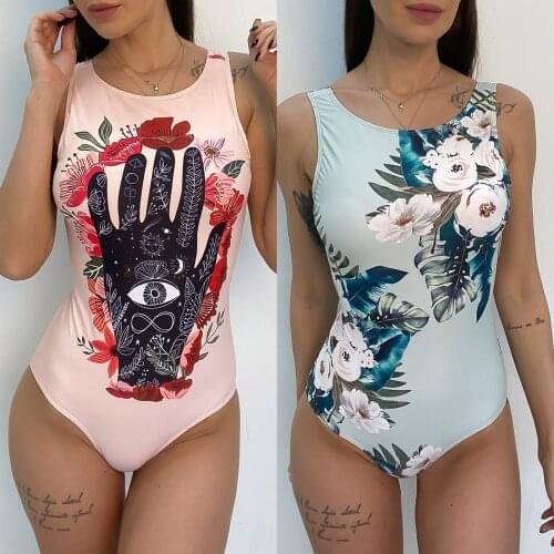 Lady Swimsuits Sexy Cute Flower Printed One-piece Comfortable Bikini Quick Dry Swimsuit Tight Waist Swimsuit Sports Bathing Suit