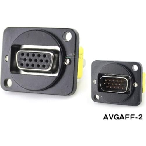 1Pcs VGA solder-free DB15-pin display female-to-female dual-pass docking module socket cabinet 86 panel AVGAFF-2