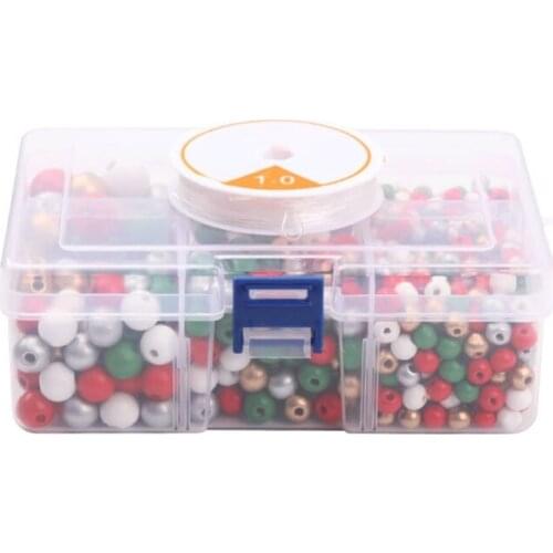 68UE 1105 Pcs/Box Farmhouse Wooden Beads for DIY Crafts Handmade Home Decorations