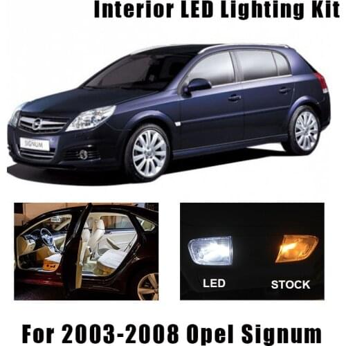 14pcs White Error Free Car LED Interior Light Kit Map Dome Lamp Fit For 2003-2008 Opel Signum Cargo Door License Plate Light