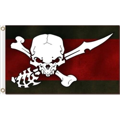3x5ft polyester decorations flags banner with custom Vintage pirate skull 100%polyester flags with grommets