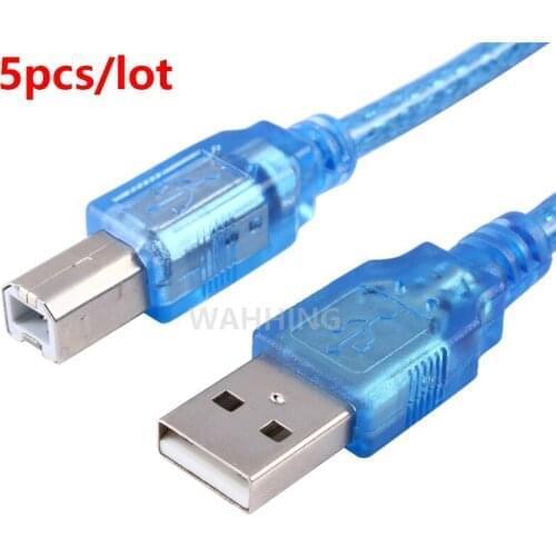 5pcs New USB Male to USB B Male Printer Cable Adapter Converter Data Cable For Printer Computer Laptop HY1355