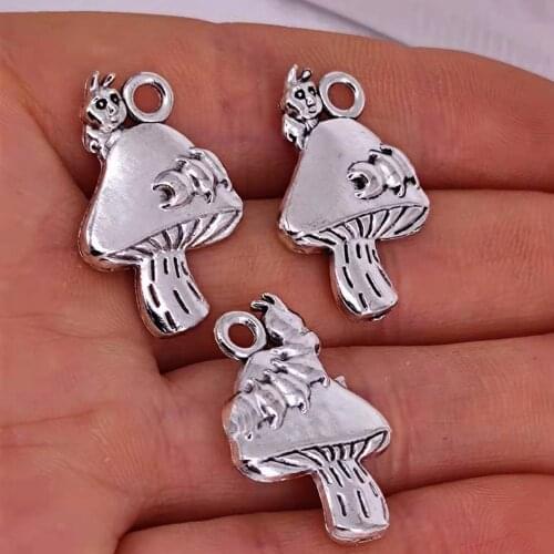 50pcs Hot Sales charm Snail Mushroom Pendants charms DIY for women man Accessories