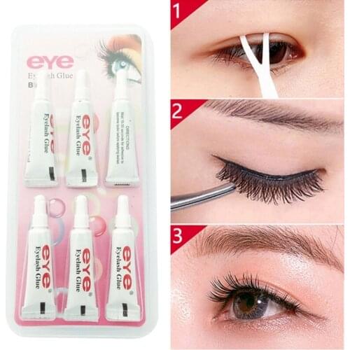 6PCS Practical False Eyelash Glue Waterproof Long Lasting False Eyelashes Makeup Adhesive For Eyelash Extension Glue Quick Dry