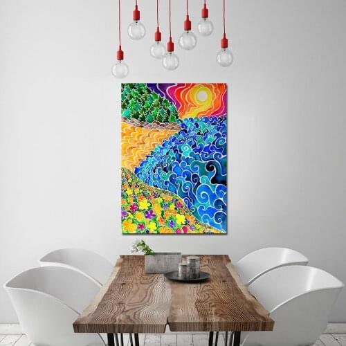 ArtSailing Big Sur by Rachel Rosenkoetter HD print 1 piece canvas art Poster With Frame Wall Pictures For Living Room CU-3382C