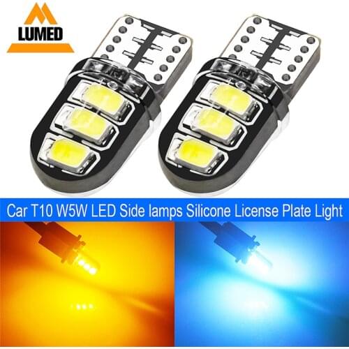 500x Car T10 LED W5W LED bulb 194 168 LED lamp 501 COB Silicone Auto LED lights Turn Side lamps DC 12V