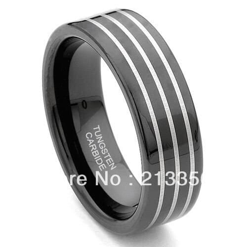FREE SHIPPING!USA WHOLESALES CHEAP PRICE BRAZIL RUSSIA CANADA UK HOT SELLING 8MM WOMEN&MENS BLACK BRDAL TUNGSTEN WEDDING RING